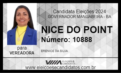 Candidato NICE DO POINT 2024 - GOVERNADOR MANGABEIRA - Eleições