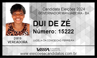 Candidato DUI DE ZÉ 2024 - GOVERNADOR MANGABEIRA - Eleições