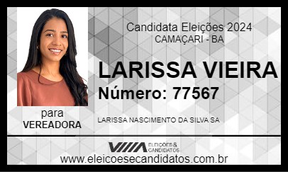 Candidato LARISSA VIEIRA 2024 - CAMAÇARI - Eleições