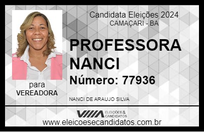 Candidato PROFESSORA NANCI 2024 - CAMAÇARI - Eleições