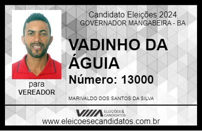 Candidato VADINHO DA ÁGUIA 2024 - GOVERNADOR MANGABEIRA - Eleições