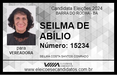 Candidato SEILMA DE ABÍLIO 2024 - BARRA DO ROCHA - Eleições