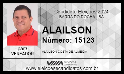 Candidato ALAILSON 2024 - BARRA DO ROCHA - Eleições