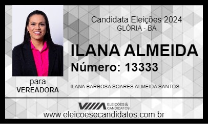 Candidato ILANA ALMEIDA 2024 - GLÓRIA - Eleições