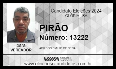 Candidato PIRÃO 2024 - GLÓRIA - Eleições