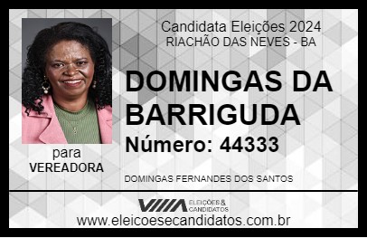 Candidato DOMINGAS DA BARRIGUDA 2024 - RIACHÃO DAS NEVES - Eleições