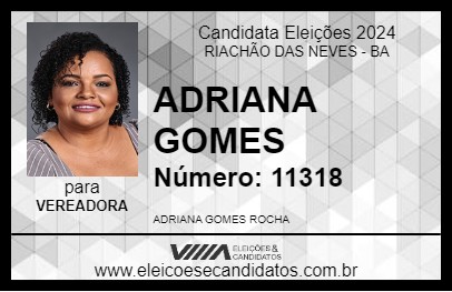 Candidato ADRIANA GOMES 2024 - RIACHÃO DAS NEVES - Eleições