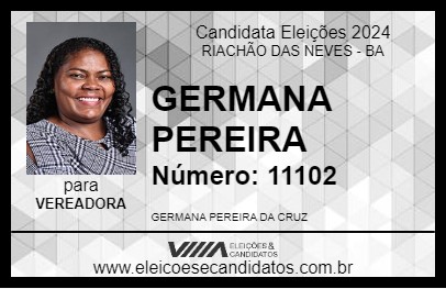 Candidato GERMANA PEREIRA 2024 - RIACHÃO DAS NEVES - Eleições