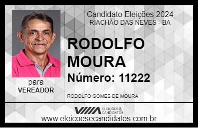 Candidato RODOLFO MOURA 2024 - RIACHÃO DAS NEVES - Eleições