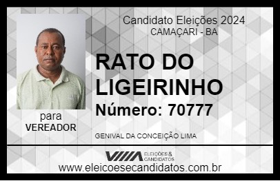 Candidato RATO DO LIGEIRINHO 2024 - CAMAÇARI - Eleições