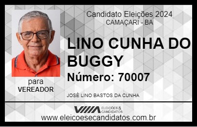 Candidato LINO CUNHA DO BUGGY 2024 - CAMAÇARI - Eleições