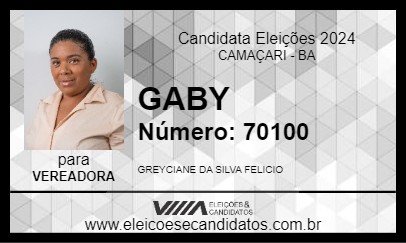 Candidato GABY 2024 - CAMAÇARI - Eleições