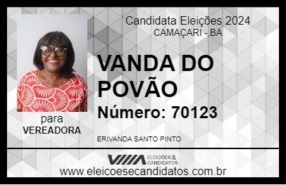 Candidato VANDA DO POVÃO 2024 - CAMAÇARI - Eleições