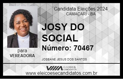 Candidato JOSY DO SOCIAL 2024 - CAMAÇARI - Eleições