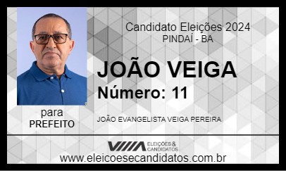 Candidato JOÃO VEIGA 2024 - PINDAÍ - Eleições