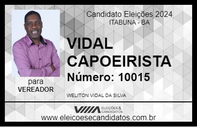 Candidato VIDAL CAPOEIRISTA 2024 - ITABUNA - Eleições