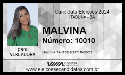 Candidato MALVINA 2024 - ITABUNA - Eleições