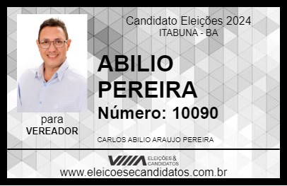 Candidato ABILIO PEREIRA 2024 - ITABUNA - Eleições