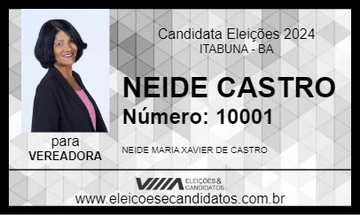 Candidato NEIDE CASTRO 2024 - ITABUNA - Eleições