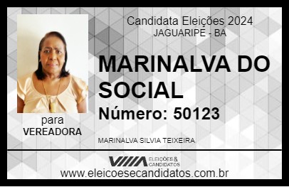 Candidato MARINALVA DO SOCIAL 2024 - JAGUARIPE - Eleições