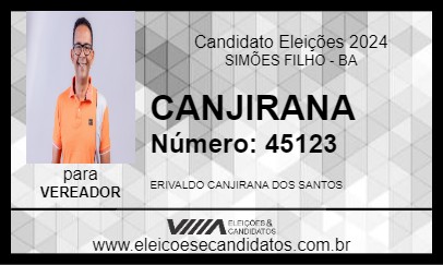 Candidato CANJIRANA 2024 - SIMÕES FILHO - Eleições