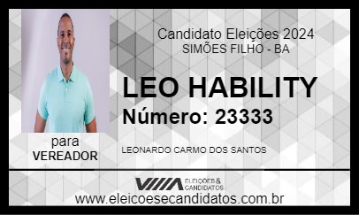 Candidato LEO HABILITY 2024 - SIMÕES FILHO - Eleições