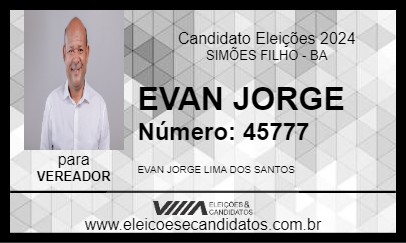 Candidato EVAN JORGE 2024 - SIMÕES FILHO - Eleições