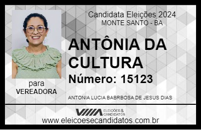 Candidato ANTÔNIA DA CULTURA 2024 - MONTE SANTO - Eleições