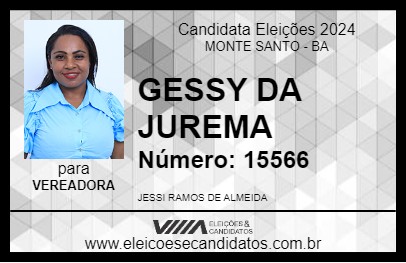 Candidato GESSY DA JUREMA 2024 - MONTE SANTO - Eleições