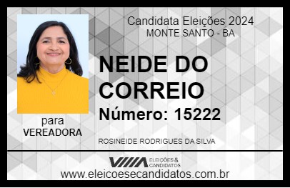 Candidato NEIDE DO ELIELSON 2024 - MONTE SANTO - Eleições