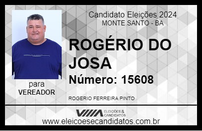 Candidato ROGÉRIO DO JOSA 2024 - MONTE SANTO - Eleições