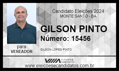 Candidato GILSON PINTO 2024 - MONTE SANTO - Eleições