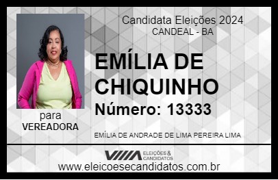 Candidato EMÍLIA DE CHIQUINHO 2024 - CANDEAL - Eleições