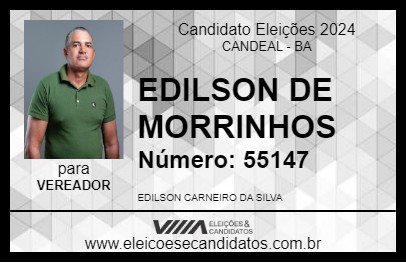 Candidato EDILSON DE MORRINHOS 2024 - CANDEAL - Eleições