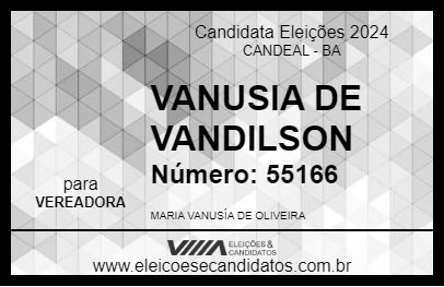 Candidato VANUSIA DE VANDILSON 2024 - CANDEAL - Eleições