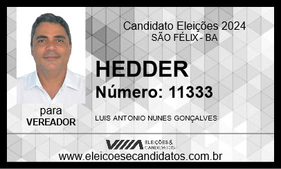 Candidato HEDDER 2024 - SÃO FÉLIX - Eleições