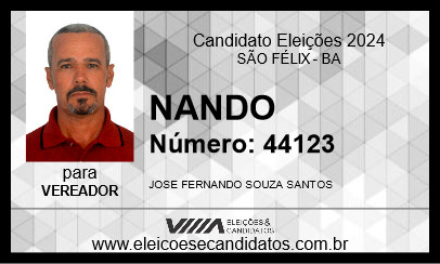 Candidato NANDO 2024 - SÃO FÉLIX - Eleições