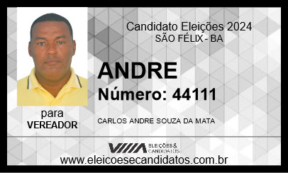 Candidato ANDRE 2024 - SÃO FÉLIX - Eleições