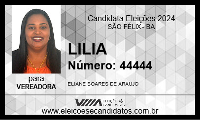 Candidato LILIA 2024 - SÃO FÉLIX - Eleições