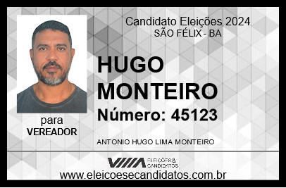 Candidato HUGO MONTEIRO 2024 - SÃO FÉLIX - Eleições