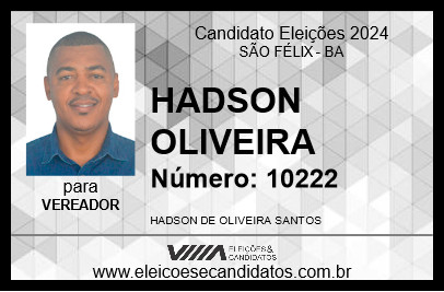 Candidato HADSON OLIVEIRA 2024 - SÃO FÉLIX - Eleições