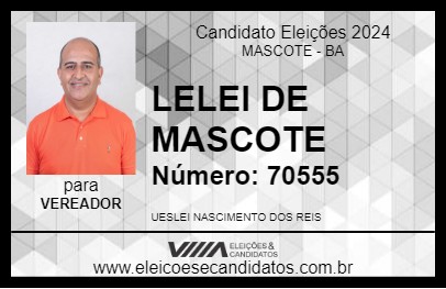 Candidato LELEI DE MASCOTE 2024 - MASCOTE - Eleições