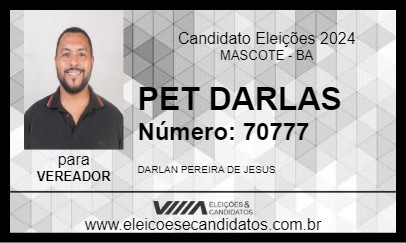 Candidato PET DARLAS 2024 - MASCOTE - Eleições