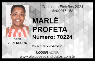 Candidato MARLÊ PROFETA 2024 - MASCOTE - Eleições