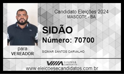 Candidato SIDÃO 2024 - MASCOTE - Eleições