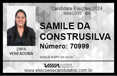 Candidato SAMILE DA CONSTRUSILVA 2024 - MASCOTE - Eleições