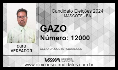 Candidato GAZO 2024 - MASCOTE - Eleições