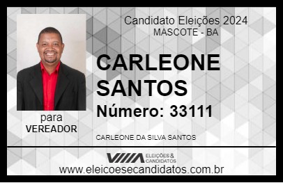 Candidato CARLEONE SANTOS 2024 - MASCOTE - Eleições