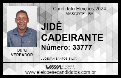 Candidato JIDÊ CADEIRANTE 2024 - MASCOTE - Eleições