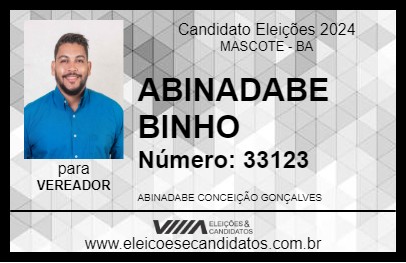 Candidato ABINADABE BINHO 2024 - MASCOTE - Eleições